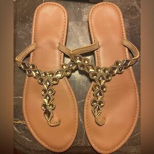 Bronze Jewel Tone Bohemian Sandals 🤎💛
